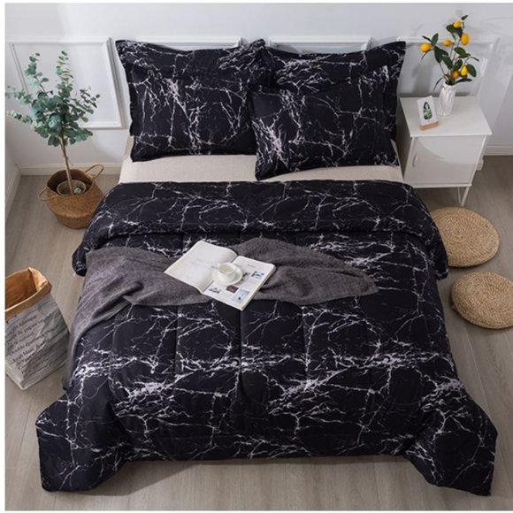 Litanika Bedding Black Marble Comforter Queen Poshmark